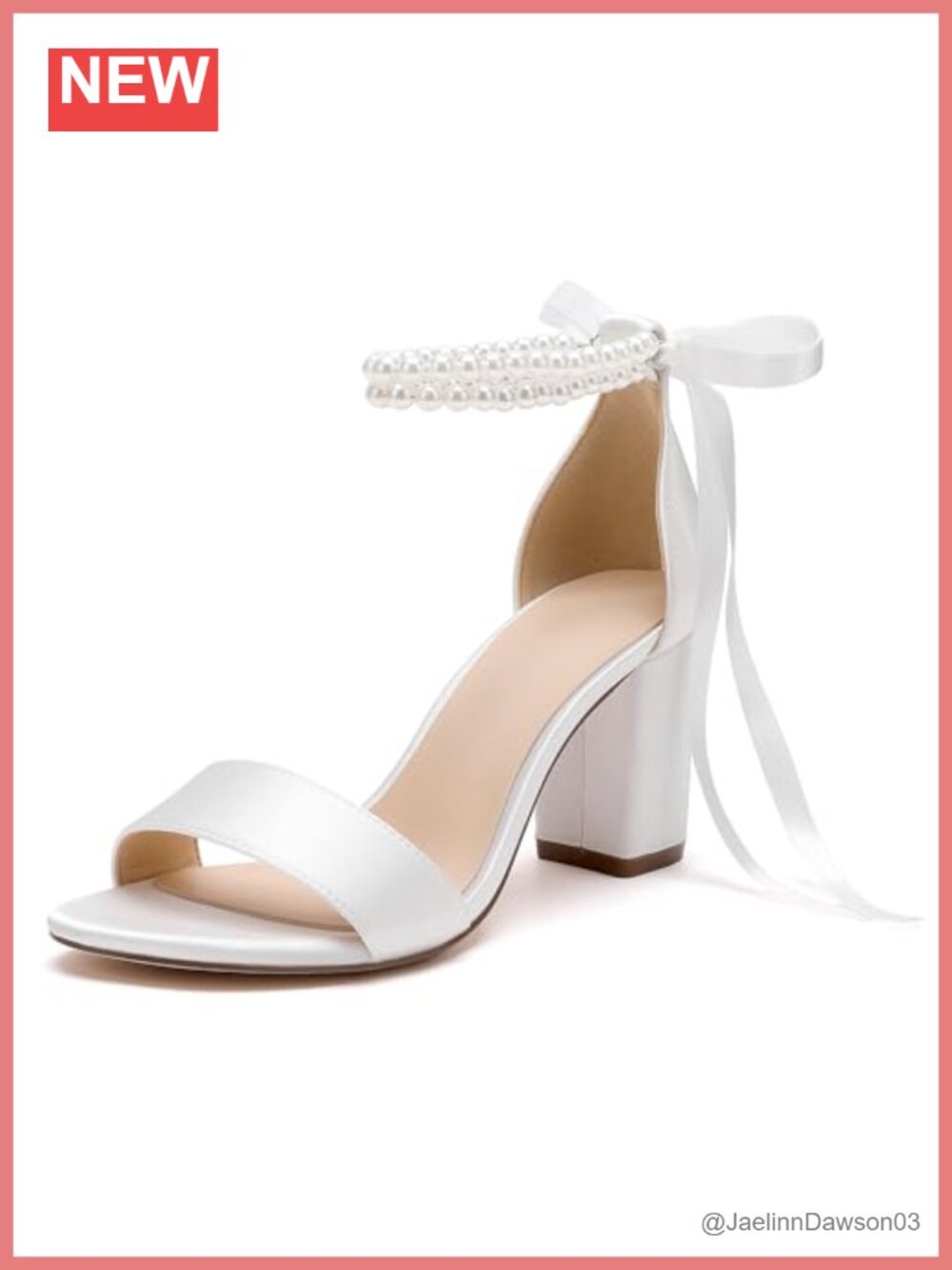 Satin Open Toe Block Heel Sandals Bride Wedding High Heels Ankle Strappy